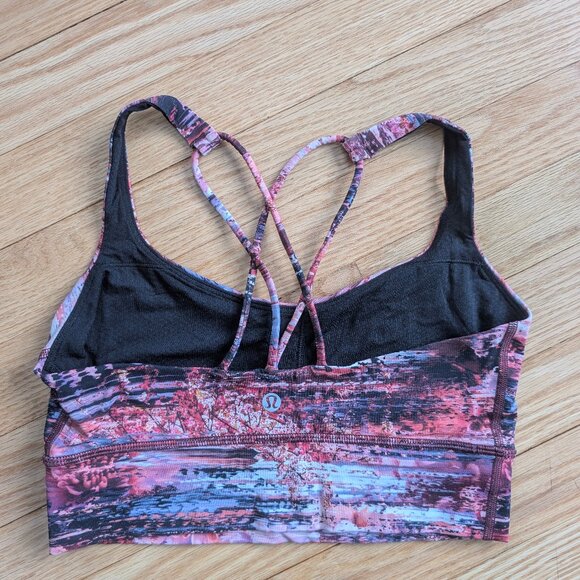 EUC Lululemon Free To Be Bra Long Line Women's 6 Dahliascape Multi sports yoga - Picture 4 of 11